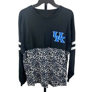 Boxercraft Kentucky Wildcats UK Leopard Print Long Sleeve Top Jersey Size Medium